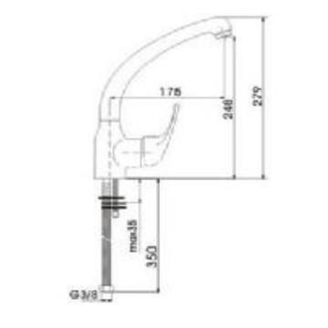 Monomando grifo fregadero caño fundido SURF - Imagen 2