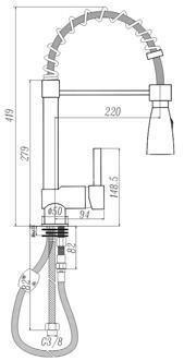 Monomando grifo fregadero extraible columna lavavajillas - Imagen 2