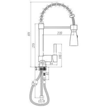 Monomando grifo fregadero extraible columna lavavajillas - Imagen 2