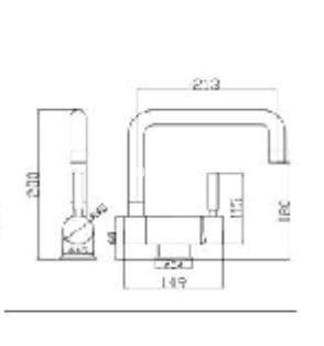 Monomando grifo fregadero para ventanas caño abatible ALDABRA - Imagen 2