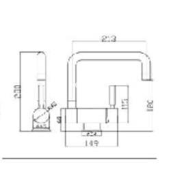 Monomando grifo fregadero para ventanas caño abatible ALDABRA - Imagen 2