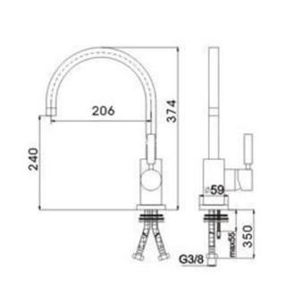 Monomando grifos fregadero DESING - Imagen 2