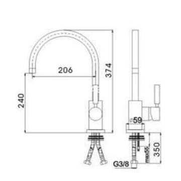 Monomando grifos fregadero DESING - Imagen 2