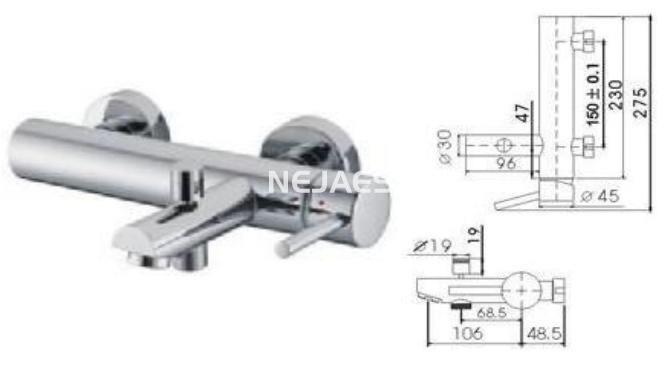 STELLA Monomando grifo bañera - Imagen 1