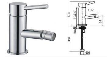 STELLA Monomando grifo bide. - Imagen 1